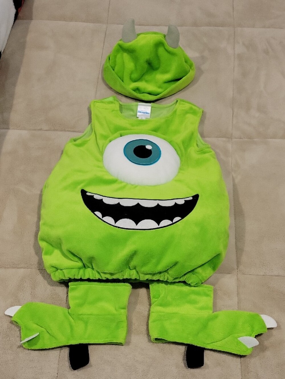 Green One-Eyed Monster Kids Costume - Size 12-18 months - Picture 3 of 4